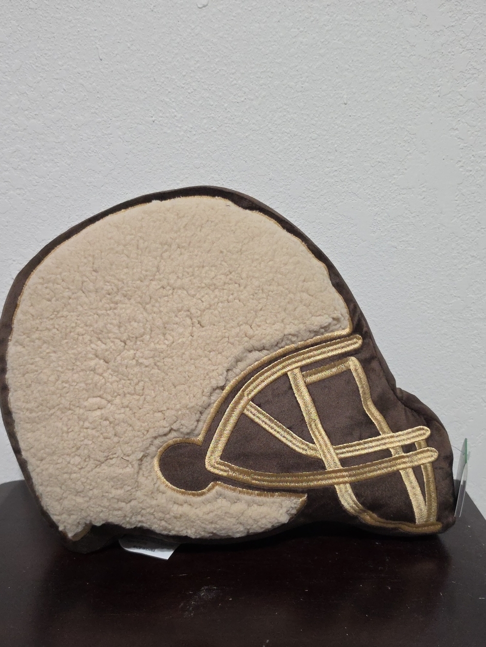 Hobby Lobby Cream and Brown Football Helmet Accent Pillow